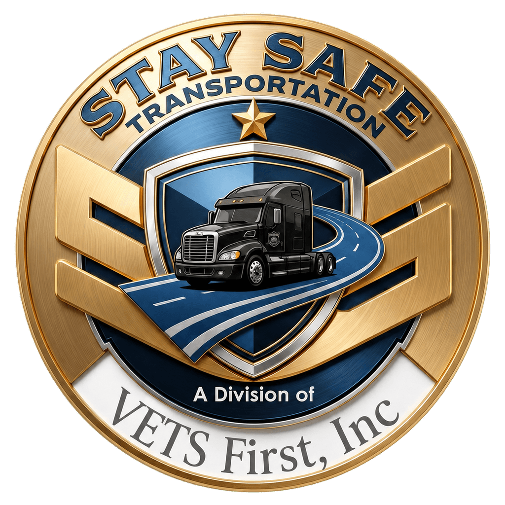 Stay Safe Transportation, a division of VETS First, Inc., circular nonprofit seal